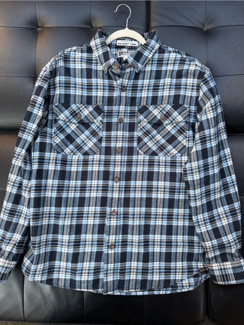 Duluth Trading Co Blue Plaid Flannel Shirt - Men's